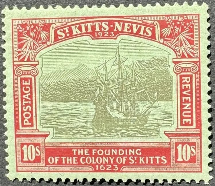 Nevis - Founding of the Colony 10s Stamp